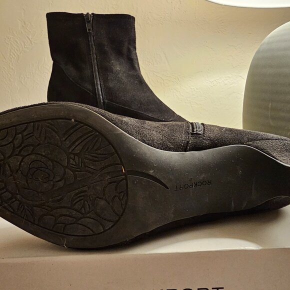 Rockport Kimly Stretch Bootie Black Suede 8M - Picture 3 of 4